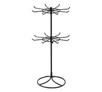 Whoasyst Support rotatif en fer à 2 niveaux pour présentoir à bijoux, présentoir de comptoir pour vente au détail, présentoir à bijoux pour spectacles d'artisanat