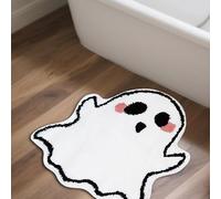 Whoixdsor Tapis d'Halloween 2025 - Tapis de bain fantôme effrayant - Absorbant l'eau, antidérapant, doux, ne rétrécit pas - 40,6 x 61 cm - Tapis de bain - C