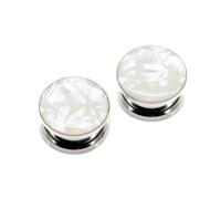 Whoiy 1 Paire Piercing Oreille Tunnels Acier Inoxydable 8mm Émail Vis Expander Stretching Piercing Oreille Skin Flexible Flesh Blanc