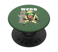 Whole Food Plant-Based Avocado Samurai Japanese WFPB PopSockets PopGrip Adhésif