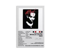 Whole Lotta Red - Playboi Carti - Affiches d'art anti-éclaboussures pour salon et chambre à coucher - Peintures à suspendre - Convient pour plusieurs scénarios - Pas besoin de perforation - Facile à