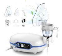 Wholede Inhalateur Nébuliseur à Écran Numérique - Nébuliseur à Compresseur Ultra-Silencieux (≤50 dB) avec Minuteur Réglable 10/20/30 Min - Appareil Aérosol Portable pour Adultes, Enfants et Bébés