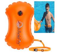 WholeFire Bouée de natation gonflable imperméable de 15 L pour sports nautiques, nageurs en eau libre, triathlètes, kayakistes et tuba