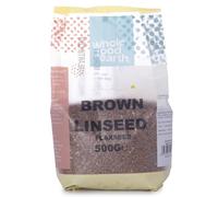 Wholefood Earth Graines de lin brunes 500 g, sans OGM, naturelles, riches en fibres, source de protéines