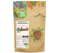 Wholefood Earth Graines de lin moulues bio, 1 kg - Crues - Sans OGM - Véganes - Riches en fibres - Source de protéines - Certifiées biologiques