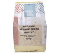 Wholefood Earth Graines de sésame bio décortiquées, 500 g - Crues - Sans OGM - Véganes - Certifiées biologiques