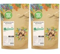 Wholefood Earth Morceaux de protéines de soja naturelles PVT - Sans OGM - Végan - Sans produits laitiers - Sans sucre ajouté - 1 kg (Lot de 2)