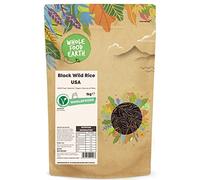 Wholefood Earth - Riz Sauvage Noir Authentique (USA) - 1 kg - Riche en Fibres et Protéines - Naturel et Sans OGM - Goût de Noisette - Idéal Salades et Accompagnements - Zizanie des Marais - Vegan