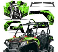 Wholesale Decals UTV Graphics Kit autocollant compatible avec Polaris RZR 570 2012-2021 - Reaper V2 Vert