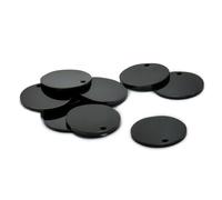 Wholesale Lot de 100 plaques d'identification en acier inoxydable pour animaux de compagnie gravables Plaque d'identification ronde vierge pour chien Noir 25 mm