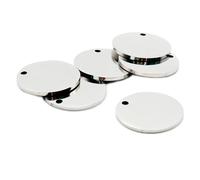 Wholesale Lot de 100 plaques d'identification en acier inoxydable pour animaux de compagnie, plaque d'identification en acier inoxydable, pendentif rond vierge pour chien, argenté, 35 mm