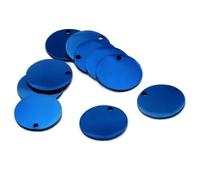 Wholesale Lot de 100 plaques d'identification rondes vierges en acier inoxydable pour animaux de compagnie gravables Bleu 30 mm