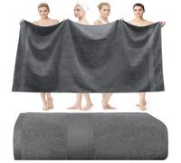 Wholesale Trade Dealz Drap de bain super jumbo massive extra large (150 cm x 200 cm, 600 g/m²) Premium qualité douce 100% coton égyptien Draps de bain/serviettes de plage énormes (gris anthracite)