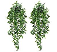 Whonline Lot de 2 Plantes artificielles à Suspendre en Pot pour intérieur et extérieur, décoration d'étagère de Bureau, de Salon