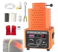 WHOOLEFUN Four De Fusion Électrique, Machine De Fusion De Métal Numérique 1600 ℃, Kit De Four De Fusion 5000 W, avec Creuset en Graphite, 3-5 Minutes Complètement Fondu, pour La Coulée De Bijoux