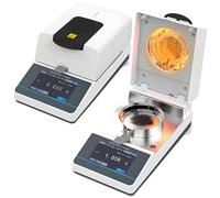 WHOOLEFUN Humidimètre Halogène, Fonctions Balance/Four Intégrées, Lampe Chauffante Halogène Haute Performance, 40-160 ℃/110g, Capteur De Contrainte/capteur HBM, pour Granulés, Poudre, Céréales