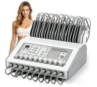 WHOOLEFUN Machine Amincissante À Microcourant EMS, Masseur De Mise en Forme du Corps avec 10 Groupes D'électrodes, pour Soulager Les Douleurs Musculaires, La Perte De Poids, La Mise en Forme du Corps