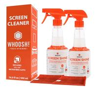 WHOOSH! Lot de 2 nettoyeurs d'écran TV - 500 ml + 1 chiffon de nettoyage en microfibre - Pour TV, OLED, voiture, ordinateur, ordinateur portable, MacBook, iPad, iPhone, écran tactile - Kit de