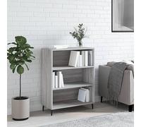 WHOPBXGAD Armoire à étagères Moderne et Ouverte, Meuble de Rangement Salon et Chambre, Bois d'ingénierie Gris Sonoma Stable, 3 tablettes, Design Intemporel 69.5x32.5x90 cm