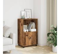 WHOPBXGAD Armoire de Rangement à roulettes avec Freins, Meuble Multifonction en Bois d'Ingénierie Vieux Bois 55x40x91 cm pour Salon Cuisine Chambre, Facile à Déplacer et Grande Capacité de Stockage