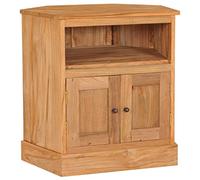 WHOPBXGAD Buffet d'angle en Bois de Teck Massif 60x45x60 cm, Meuble de Rangement avec 2 Portes, Design rétro pour Salon ou Chambre, Armoire latérale et Table de Chevet, Finition Huile Naturelle