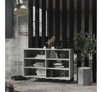 WHOPBXGAD Buffet de Rangement Industriel en Bois d'Ingénierie Gris Béton 103.5x35x70 cm avec 6 Étages, Armoire Bibliothèque Média TV pour Salon et Bureau, Meuble Design Stable et Facile à Nettoyer