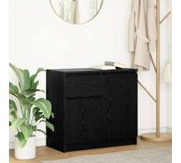 WHOPBXGAD Buffet de Salle à Manger en Bois d'Ingénierie Chêne Noir avec Tiroir, Meuble de Rangement 71x35x65 cm, Grand Espace Fermé et Étagère pour Salon et Séjour