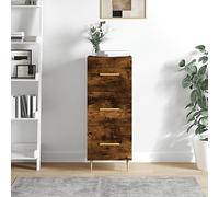 WHOPBXGAD Buffet de Salle à Manger Moderne en Chêne Fumé 90 cm, Commode Étagère avec 3 Tiroirs en Bois d'Ingénierie Stable pour Salon Chambre à Coucher, Meuble de Rangement Design Contemporain