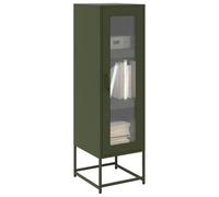 WHOPBXGAD Buffet Haut Étagère Rangement Vert Olive 123 cm Acier Laminé à Froid, Armoire Multifonction Stable pour Salon Salle à Manger, Grand Espace de Rangement avec Poignées