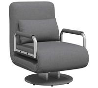 WHOPBXGAD Convertible Chair Bed, Recliner and Sleeper Sofa with Adjustable Back, Dark Grey Fabric for Living Room, Guest Room, Easy Assembly, Max Load 110kg, Includes Pillow