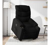 WHOPBXGAD Electric Lift and Recline Chair for Elderly, Power Lift Chair with Massage, Remote Control, 135° Tilt, Black Fabric Recliner for Living Room, Max Load 110kg