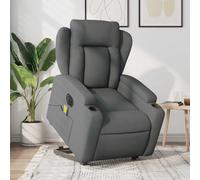 WHOPBXGAD Electric Lift and Recline Massage Chair for Elderly and Adults, Power Standing Assist, 6-Point Vibration, USB Powered, Dark Grey Fabric, Max Load 110kg, Home Office Comfort