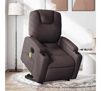 WHOPBXGAD Electric Lift and Recline Massage Chair for Elderly, Power Tilt Sofa with Vibration, USB Powered 6 Point Massage, Comfortable Fabric Recliner for Living Room and Bedroom, Dark Brown