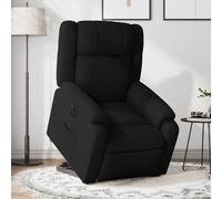 WHOPBXGAD Electric Lift and Recliner Chair for Elderly, Power Reclining Sofa with Massage, Adjustable Lazy Chair, Black Fabric Recliner for Living Room, Home Theater, Max Load 110kg