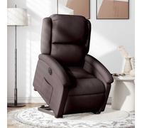 WHOPBXGAD Electric Lift and Recliner Chair for Elderly, Power Reclining Sofa with Massage and Heat, Adjustable Lazy Chair for Living Room, Brown Fabric Recliner, Max Load 110kg