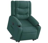 WHOPBXGAD Electric Lift and Recliner Chair for Elderly, Power Reclining Sofa with Massage, Remote Control, Dark Green Fabric, Comfortable Home Theater and Living Room Seat, Max Load 110kg