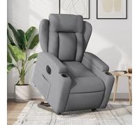 WHOPBXGAD Electric Lift and Recliner Chair for Elderly, Power Reclining Sofa with Remote, Adjustable Footrest, Grey Fabric Lounge Chair for Living Room, Max Load 110kg, Easy Assembly