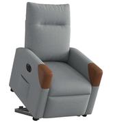 WHOPBXGAD Electric Lift and Recliner Chair for Elderly, Power Reclining Sofa with Remote, Grey Fabric Lift Chair for Living Room, Home Comfort with Massage and Heat, Max Load 110kg