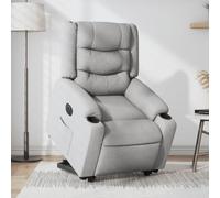 WHOPBXGAD Electric Lift and Recliner Chair for Elderly, Power Reclining Sofa with Remote, Grey Fabric Massage Chair for Living Room, Home Comfort with 135° Tilt, Side Pocket, Supports 110kg