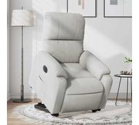 WHOPBXGAD Electric Lift and Recliner Chair for Elderly, Power Reclining Sofa with Remote, Light Grey Microfiber Fabric, Comfortable Massage Chair for Living Room, Max Load 110kg