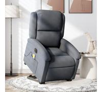 WHOPBXGAD Electric Lift and Recliner Chair with Massage, Power Standing Assist and Vibration, Dark Grey Velvet Fabric, Comfortable for Elderly and Relaxation, Max Load 110kg