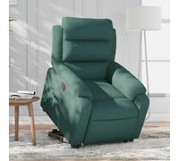 WHOPBXGAD Electric Lift Chair Recliner for Elderly, Power Reclining Sofa with Remote, Massage and Heat, Dark Green Fabric, Comfortable Seat for Living Room, Bedroom, Max Load 110kg