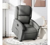 WHOPBXGAD Electric Lift Recliner Chair for Elderly and Seniors, Power Rise Assist Reclining Sofa with Remote, Massage & Heat, Grey Fabric, Max 110kg, Easy Assembly, Home Living Room Comfort