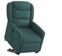 WHOPBXGAD Electric Lift Recliner Chair for Elderly, Manual Tilt Reclining Armchair with Massage, Side Pocket, Dark Green Fabric, Comfortable Home Living Room Recliner Sofa for Seniors and Adults