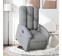 WHOPBXGAD Electric Lift Recliner Chair for Elderly, Power Lift and Recline Function, Adjustable Footrest, Soft Grey Fabric, Comfortable Home Reclining Chair with Side Pocket, Max Load 110kg
