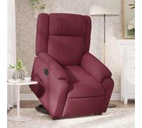 WHOPBXGAD Electric Lift Recliner Chair for Elderly, Power Lift and Recline Function, Bordeaux Red Fabric, Comfortable Massage Recliner with Side Pocket, Max Load 110kg, Easy Assembly