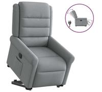 WHOPBXGAD Electric Lift Recliner Chair for Elderly, Power Lift and Recline Function, Soft Grey Fabric, Massage and Heat, Home Living Room Comfort, Max Load 110kg, Easy Stand Up Assist Chair