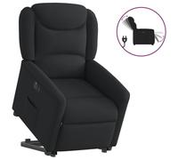WHOPBXGAD Electric Lift Recliner Chair for Elderly, Power Lift Recliner with Massage and Heat, Remote Control, 135 Degree Tilt, Soft Fabric, Easy Stand Up Assist Chair for Living Room, Black
