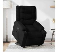 WHOPBXGAD Electric Lift Recliner Chair for Elderly, Power Lift Recliner with Massage and Heat, Remote Control, 135 Degree Tilt, Comfortable Fabric Reclining Chair for Living Room, Black