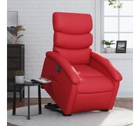 WHOPBXGAD Electric Lift Recliner Chair for Elderly, Power Lift with Massage and Heat, Red Faux Leather Reclining Remote Control, Easy Stand Up Assist Chair for Living Room Bedroom